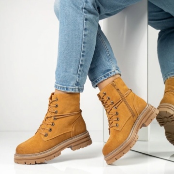 Reduceri ghete dama, Ghete dama khaki suede cu talpa groasa MOD10060, modlet.ro