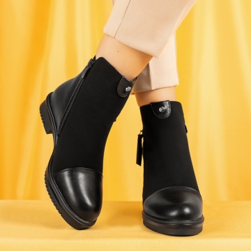 Ghete Dama, Ghete dama negre cu fermoar MOD07124, modlet.ro