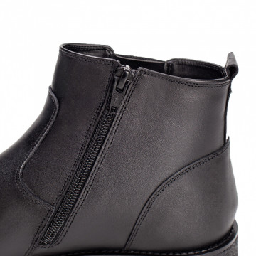 Ghete din Piele naturala barbati negre cu fermoar MOD02510, 2, modlet.ro