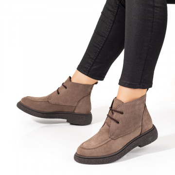 Ghete scurte dama maro din Piele naturala MOD09871, 3, modlet.ro