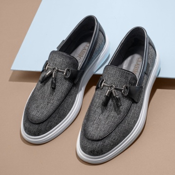 Mocasini barbati cu ciucuri negri cu alb MOD11649, 2, modlet.ro