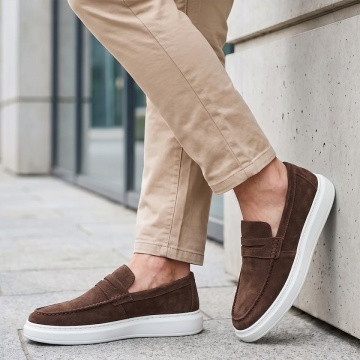 Mocasini barbati maro suede din Piele naturala LEO11, 3, modlet.ro