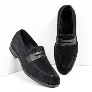 Mocasini barbati negri suede din Piele naturala MOD08367, 1, modlet.ro