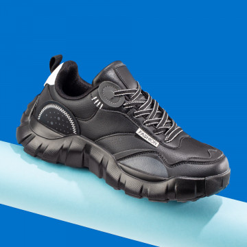 Pantofi barbati sport negri cu talpa groasa MOD10041, 2, modlet.ro