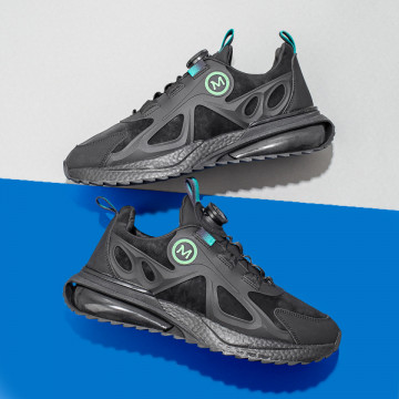 Pantofi barbati sport negri cu verde MOD10195, 3, modlet.ro