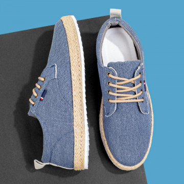 Pantofi casual barbati albastri cu siret MOD08707, 4, modlet.ro