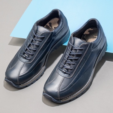 Pantofi casual barbati cu siret albastri din Piele naturala MOD12021, 2, modlet.ro