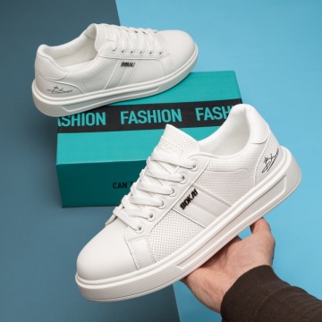 Pantofi casual barbati, Pantofi casual barbati cu siret albi MOD14268, modlet.ro