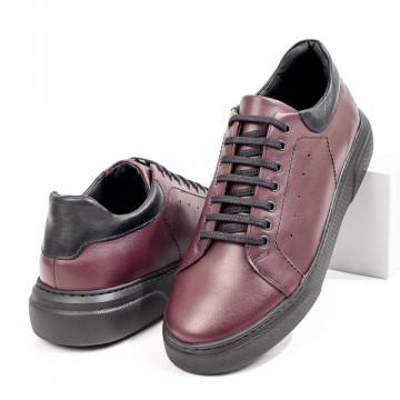 Pantofi casual barbati din Piele naturala visinii MOD04115, 4, modlet.ro