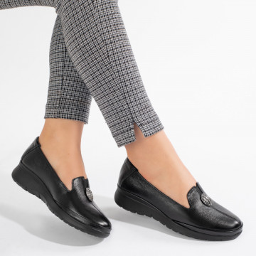 Pantofi casual cu platforma negri din Piele naturala MOD11234, 4, modlet.ro