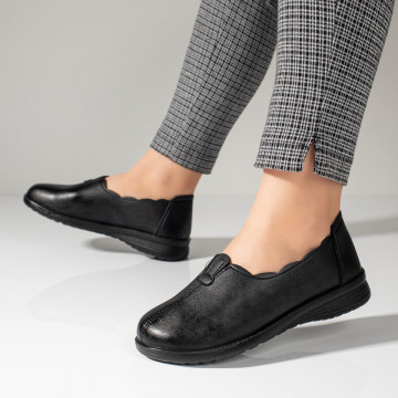 Pantofi casual cu talpa joasa negri MOD10942, 2, modlet.ro