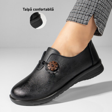 Pantofi casual cu talpa joasa negri MOD10945, 1, modlet.ro