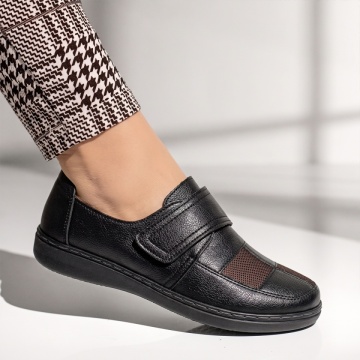 Pantofi casual cu talpa joasa si inchidere cu scai negri IOANA9, 3, modlet.ro