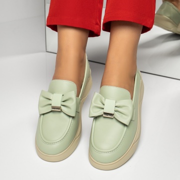 Pantofi casual dama cu fundita verzi MOD10951, 4, modlet.ro