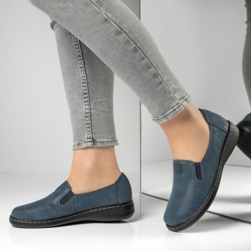 Pantofi casual dama cu insertie de material elastic albastri MOD13151, 3, modlet.ro
