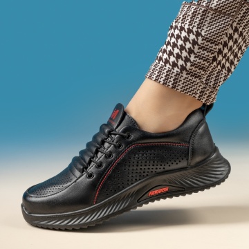 Pantofi casual dama cu perforatii negri MOD14230