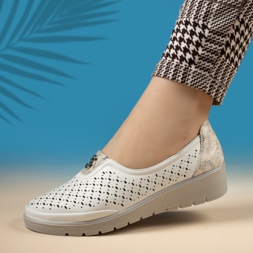 Pantofi casual dama cu platforma albi MOD14275, 2, modlet.ro