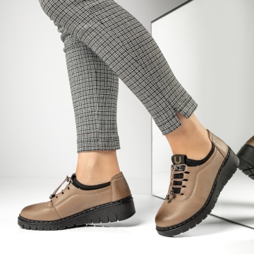 Pantofi casual dama cu platforma maro MOD13052, 3, modlet.ro