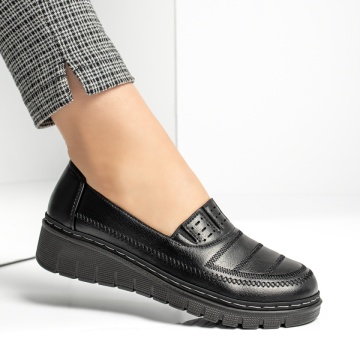Pantofi casual dama cu platforma negri MOD13047, 3, modlet.ro