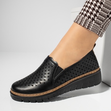 Pantofi casual cu platforma, Pantofi casual dama cu platforma negri MOD14250, modlet.ro