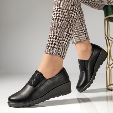 Pantofi casual dama cu platforma si strasuri negri MOD12986, 2, modlet.ro