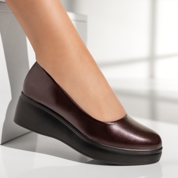 Pantofi casual dama cu platforma visinii MOD01902, 4, modlet.ro