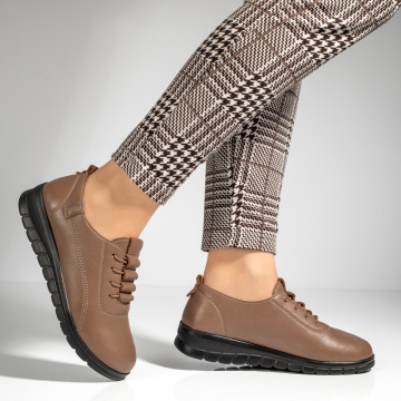 Pantofi casual dama cu siret elastic maro MOD12424, 3, modlet.ro