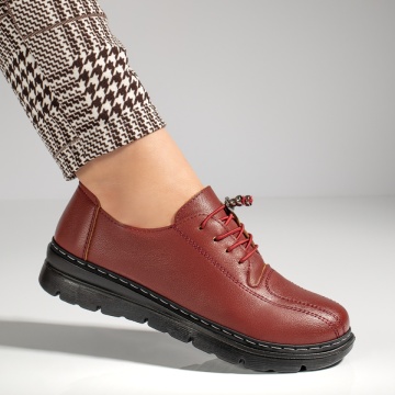 Pantofi casual dama cu siret elastic rosii MOD12982, 4, modlet.ro