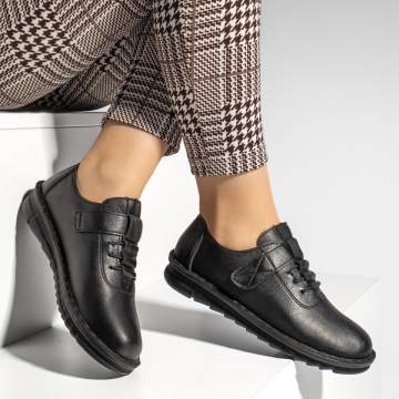 Pantofi casual dama cu siret si scai negri MOD13227, 4, modlet.ro