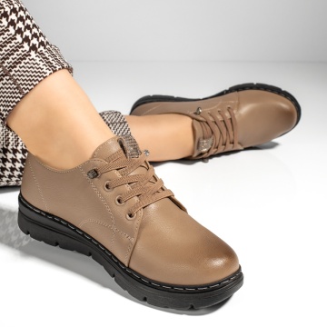 Pantofi casual dama cu strasuri maro MOD13097, 3, modlet.ro