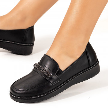 Pantofi casual dama cu strasuri negri MOD09983, 3, modlet.ro