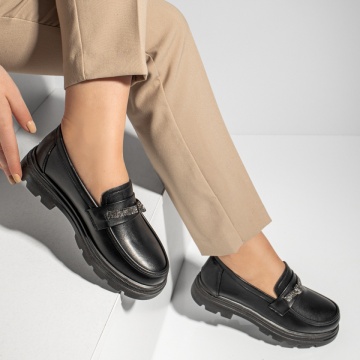Pantofi casual dama cu strasuri negri MOD09987, 3, modlet.ro