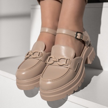 Pantofi casual dama cu talpa groasa bej MOD13017, 3, modlet.ro