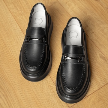 Pantofi casual dama cu talpa groasa negri din Piele naturala MOD11355, 4, modlet.ro