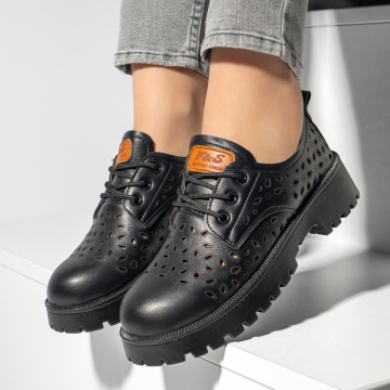 Pantofi casual dama cu talpa groasa negri MOD13158, 3, modlet.ro