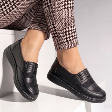 Pantofi casual dama cu talpa joasa negri IOANA22, 3, modlet.ro
