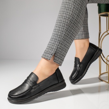 Pantofi casual dama cu talpa joasa negri MOD10947, 3, modlet.ro