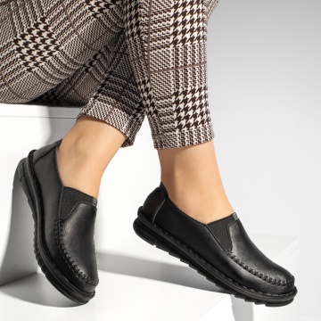 Pantofi casual dama cu talpa joasa negri MOD13231, 4, modlet.ro