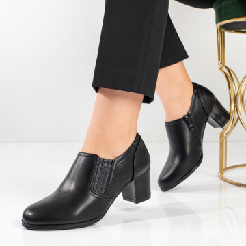 Pantofi casual dama negri cu toc gros si elastic MOD11101, 2, modlet.ro