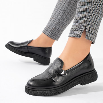 Pantofi casual dama negri din Piele naturala MOD11232, 2, modlet.ro