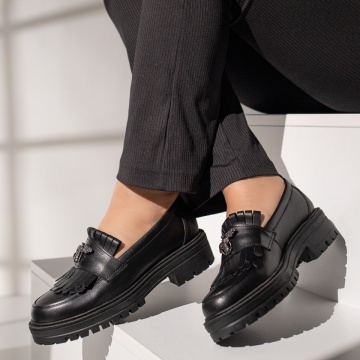 Pantofi casual dama negri din Piele naturala MOD12211, 2, modlet.ro