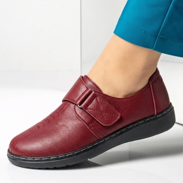 Pantofi dama casual cu inchidere scai visinii IOANA5, 1, modlet.ro