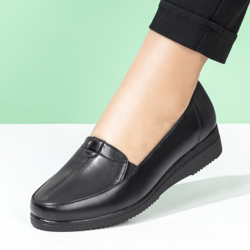 Pantofi dama casual negri cu insertie de material elastic MOD08421, 3, modlet.ro