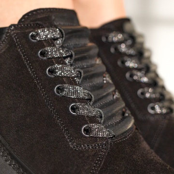 Pantofi dama casual negru suede din Piele naturala OANA13, 4, modlet.ro