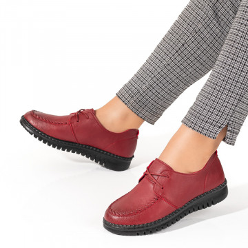 Pantofi dama casual rosii cu siret MOD03858, 3, modlet.ro