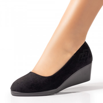 Pantofi dama cu platforma negri suede MOD06093, 2, modlet.ro