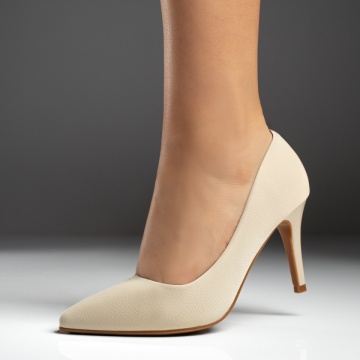 Pantofi dama cu toc bej MOD12891, 1, modlet.ro