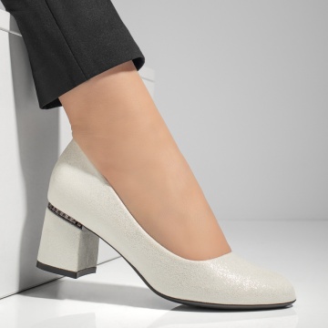 Pantofi dama cu toc gros argintii MOD05773, 3, modlet.ro