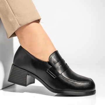 Pantofi dama cu toc gros negri MOD13008, 4, modlet.ro