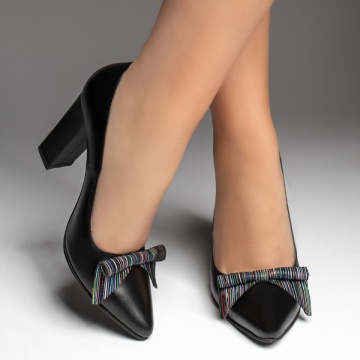 Pantofi dama cu toc negri din Piele naturala ZEF13475, 3, zeforia.ro